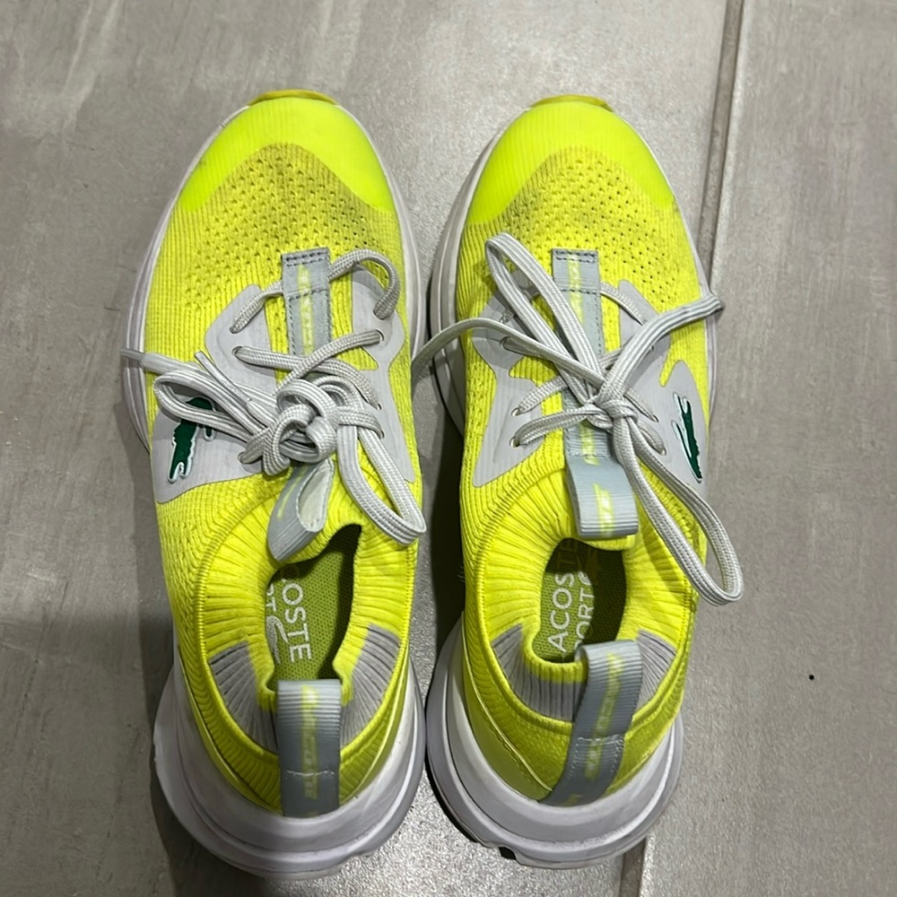 Lacoste Bright Yellow Athletic Shoes kids size 3